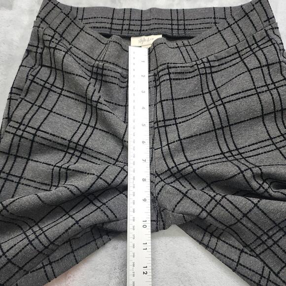 Style&Co Pants Womens M Gray Black Plaid Pull On Mid Rise Ponte Leggings Office - Picture 9 of 12